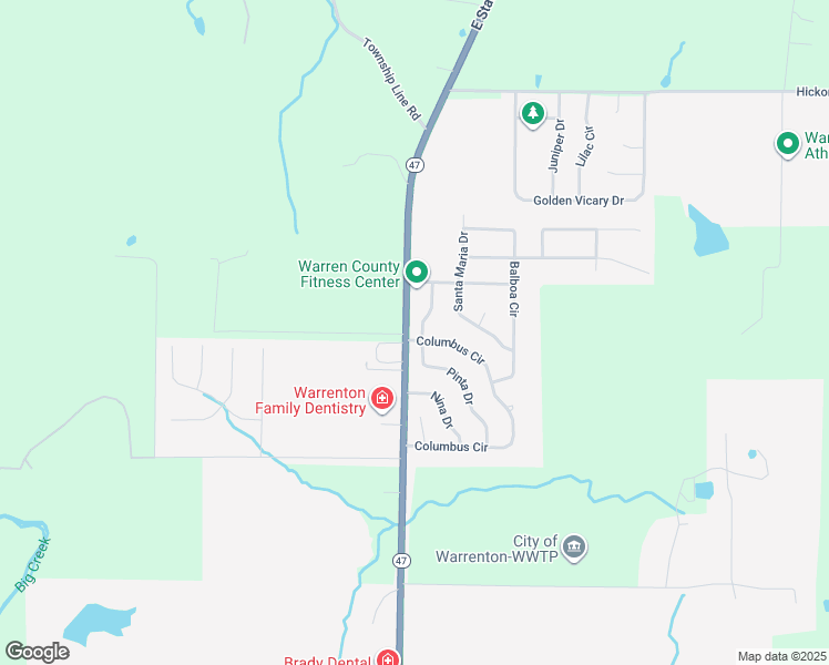map of restaurants, bars, coffee shops, grocery stores, and more near 2273 Pinta Drive in Warrenton