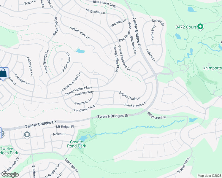 map of restaurants, bars, coffee shops, grocery stores, and more near 2672 Eagles Peak Lane in Lincoln