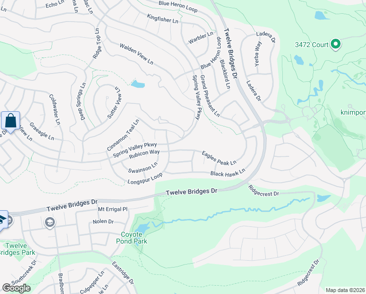 map of restaurants, bars, coffee shops, grocery stores, and more near 2672 Eagles Peak Lane in Lincoln