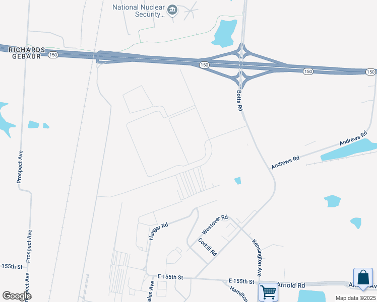 map of restaurants, bars, coffee shops, grocery stores, and more near 3500 East 149th Street in Kansas City