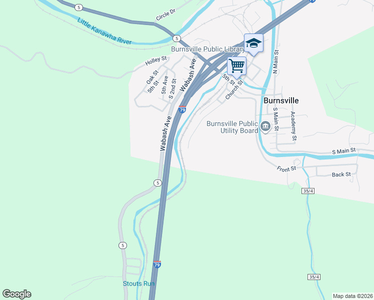 map of restaurants, bars, coffee shops, grocery stores, and more near 422 Church Street in Burnsville