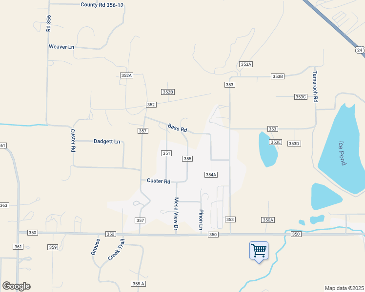 map of restaurants, bars, coffee shops, grocery stores, and more near 29890 County Road 355 in Buena Vista