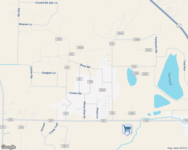 map of restaurants, bars, coffee shops, grocery stores, and more near 29890 County Road 355 in Buena Vista