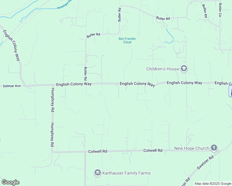 map of restaurants, bars, coffee shops, grocery stores, and more near 5738 English Colony Way in Penryn