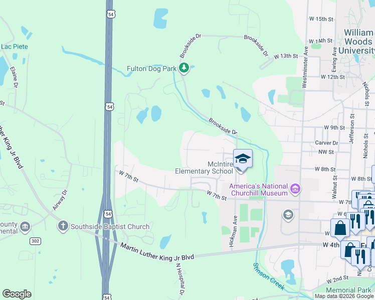 map of restaurants, bars, coffee shops, grocery stores, and more near 798 Woodhill Ave in Fulton