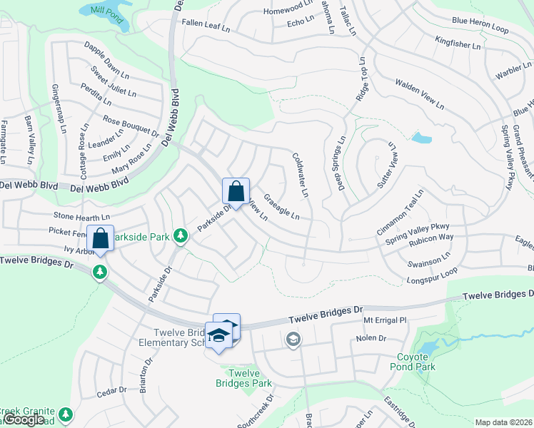 map of restaurants, bars, coffee shops, grocery stores, and more near 2101 Prairie View Lane in Lincoln