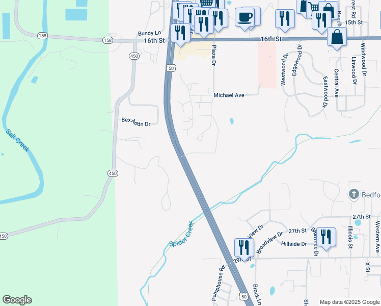 map of restaurants, bars, coffee shops, grocery stores, and more near 3324 Patrick Robbins Way in Bedford