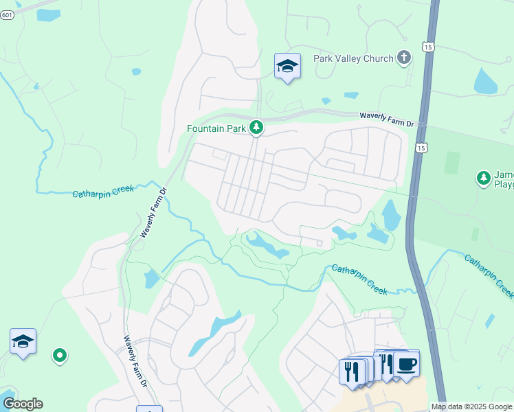 map of restaurants, bars, coffee shops, grocery stores, and more near 4760 Glass Mountain Way in Haymarket