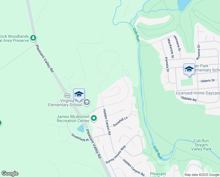 map of restaurants, bars, coffee shops, grocery stores, and more near 15462 Waters Creek Drive in Centreville