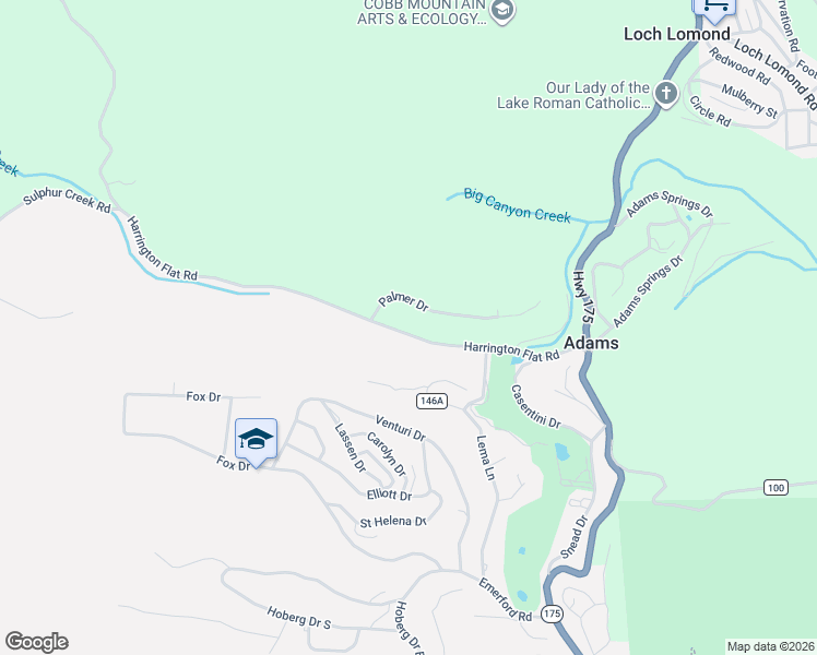map of restaurants, bars, coffee shops, grocery stores, and more near 9680 Harrington Flat Road in Loch Lomond