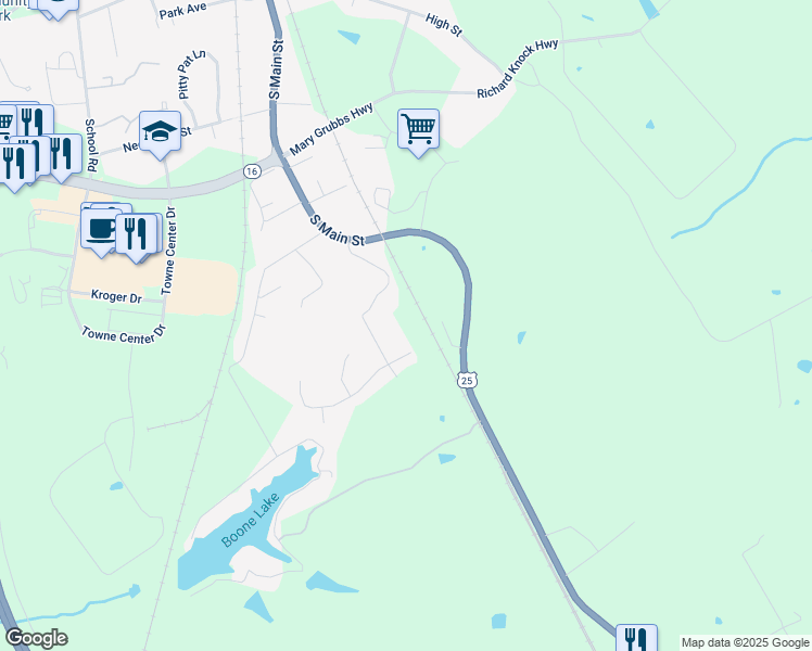map of restaurants, bars, coffee shops, grocery stores, and more near 167 South Main Street in Walton
