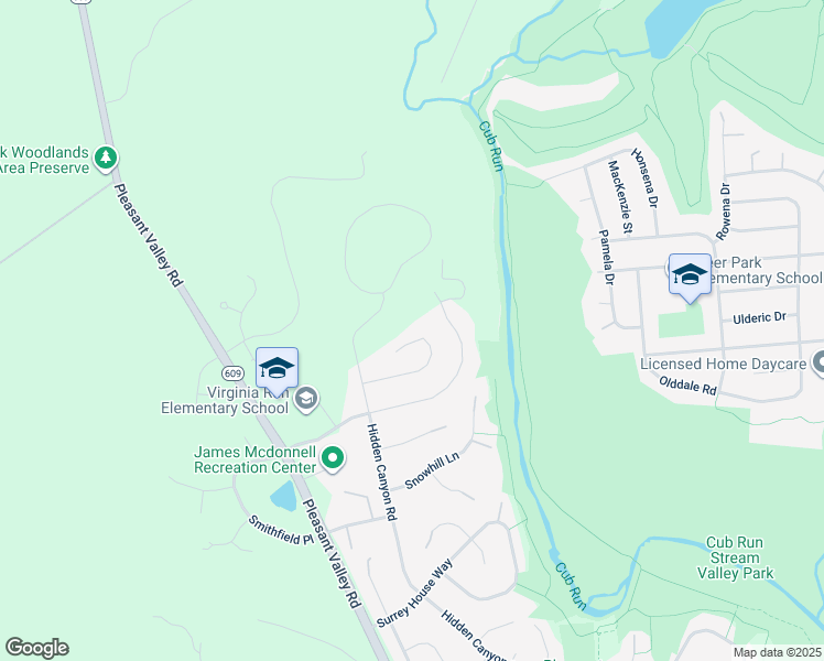 map of restaurants, bars, coffee shops, grocery stores, and more near 15456 Waters Creek Drive in Centreville