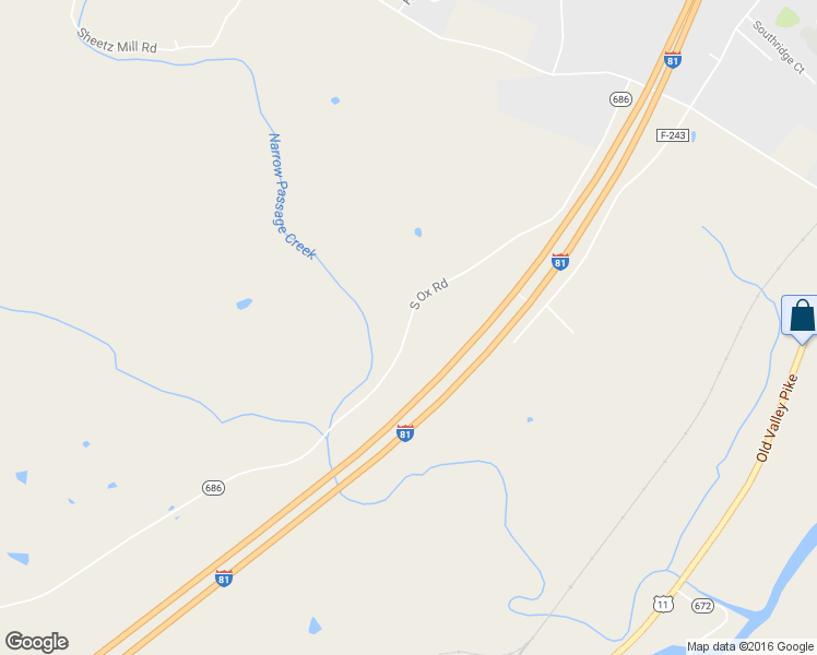 map of restaurants, bars, coffee shops, grocery stores, and more near 4750 South Ox Road in Shenandoah County
