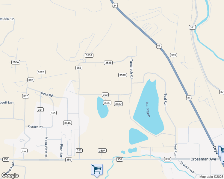 map of restaurants, bars, coffee shops, grocery stores, and more near 15205 County Road 353 in Buena Vista