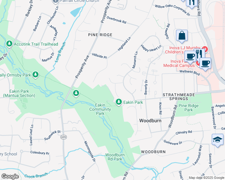 map of restaurants, bars, coffee shops, grocery stores, and more near 3354 Taleen Court in Annandale