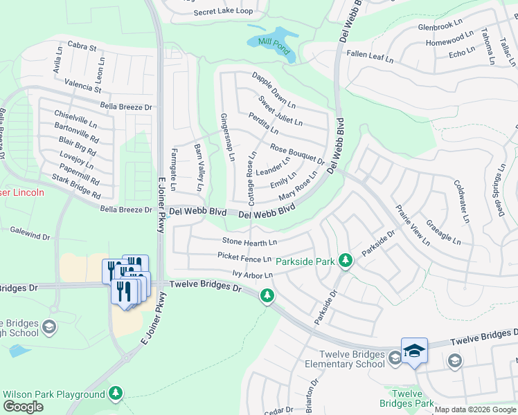 map of restaurants, bars, coffee shops, grocery stores, and more near 1955 Mary Rose Lane in Lincoln