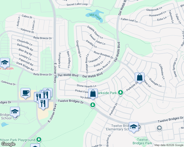 map of restaurants, bars, coffee shops, grocery stores, and more near 1955 Mary Rose Lane in Lincoln