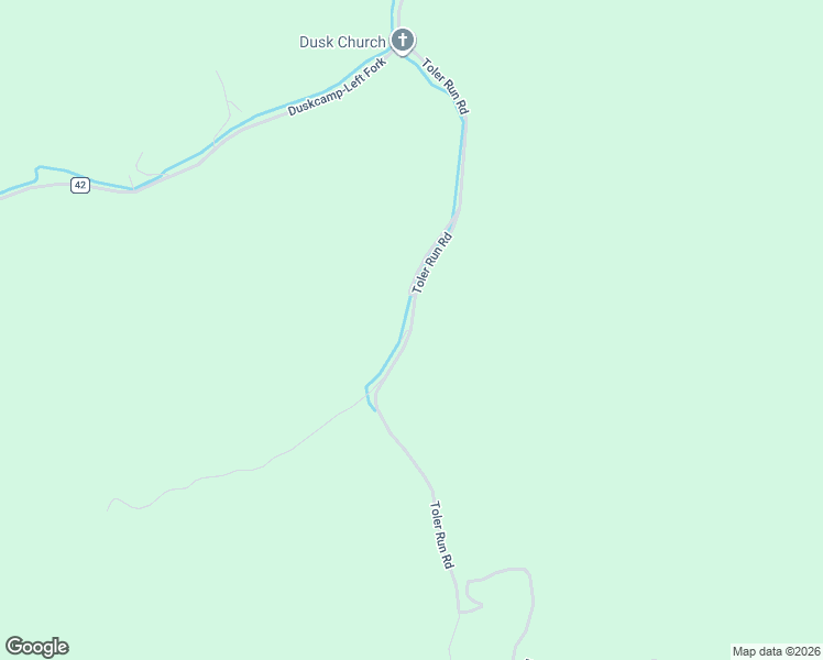 map of restaurants, bars, coffee shops, grocery stores, and more near Toler Run Road in Sand Fork