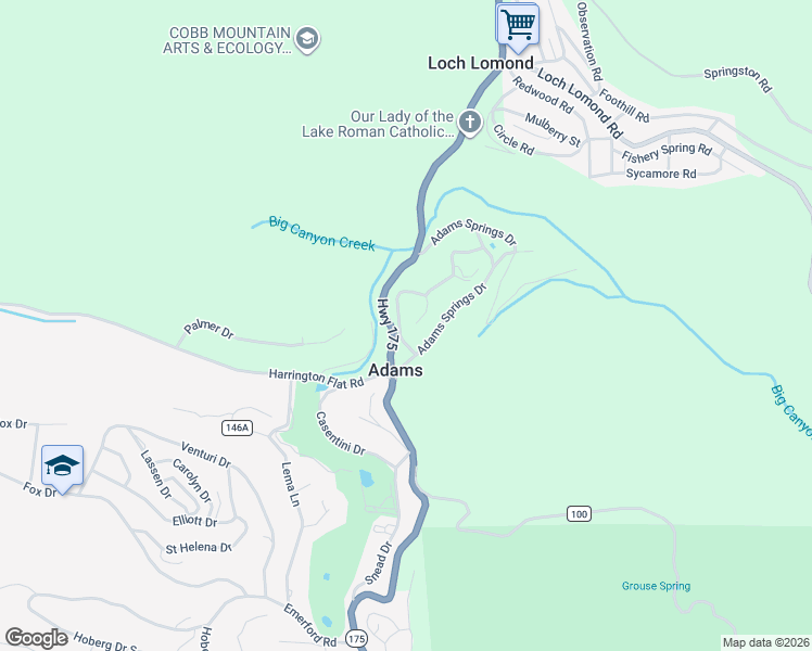 map of restaurants, bars, coffee shops, grocery stores, and more near in Adams