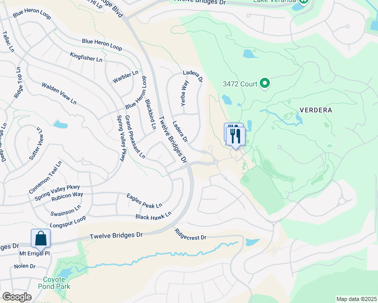 map of restaurants, bars, coffee shops, grocery stores, and more near 3042 Coopers Hawk Loop in Lincoln