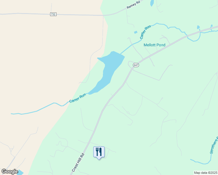 map of restaurants, bars, coffee shops, grocery stores, and more near 9460 Crest Hill Road in Marshall