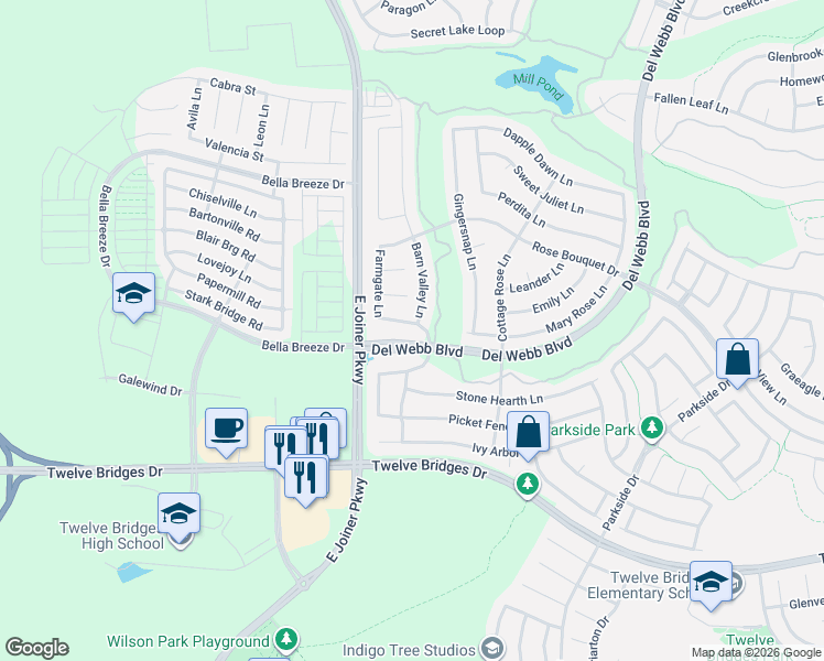 map of restaurants, bars, coffee shops, grocery stores, and more near 383 Shepherds Court in Lincoln