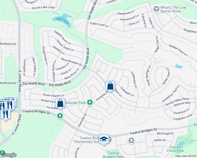 map of restaurants, bars, coffee shops, grocery stores, and more near 2064 Stonecrest Lane in Lincoln
