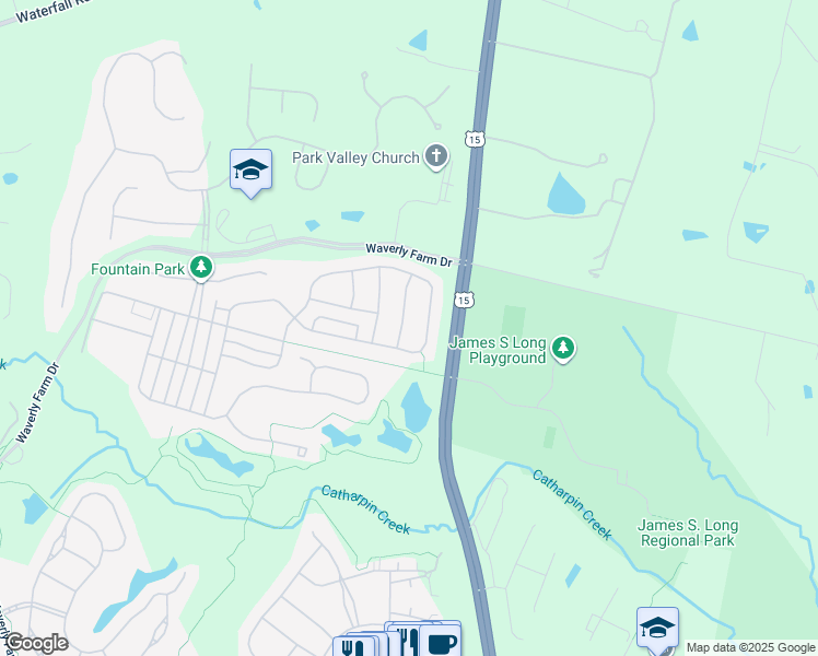 map of restaurants, bars, coffee shops, grocery stores, and more near 4629 Hull Drive in Haymarket
