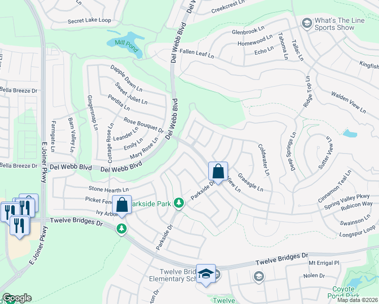 map of restaurants, bars, coffee shops, grocery stores, and more near 2064 Stonecrest Lane in Lincoln