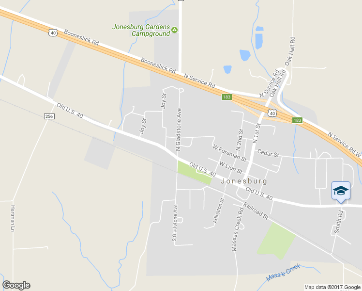 map of restaurants, bars, coffee shops, grocery stores, and more near 116 Anna Marie Drive in Jonesburg