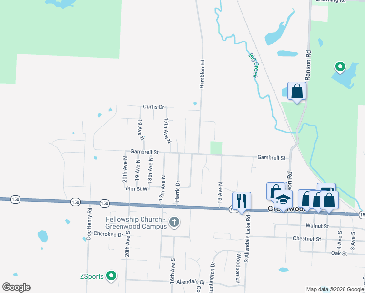 map of restaurants, bars, coffee shops, grocery stores, and more near 504 16 Avenue North in Greenwood