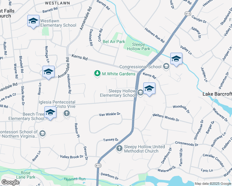 map of restaurants, bars, coffee shops, grocery stores, and more near 3311 Goldsboro Place in Falls Church