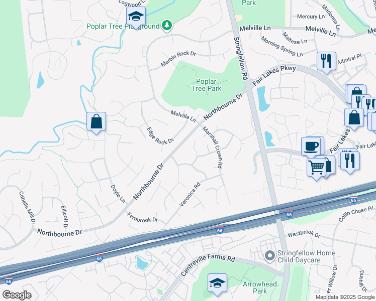 map of restaurants, bars, coffee shops, grocery stores, and more near 4706 Devereaux Ct in Centreville