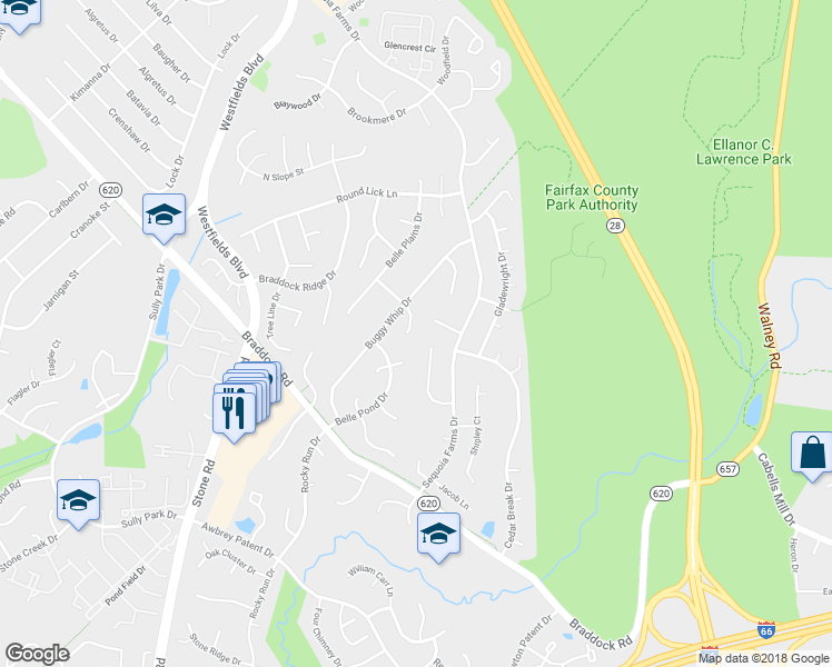 map of restaurants, bars, coffee shops, grocery stores, and more near 14368 Quail Pond Ct in Centreville