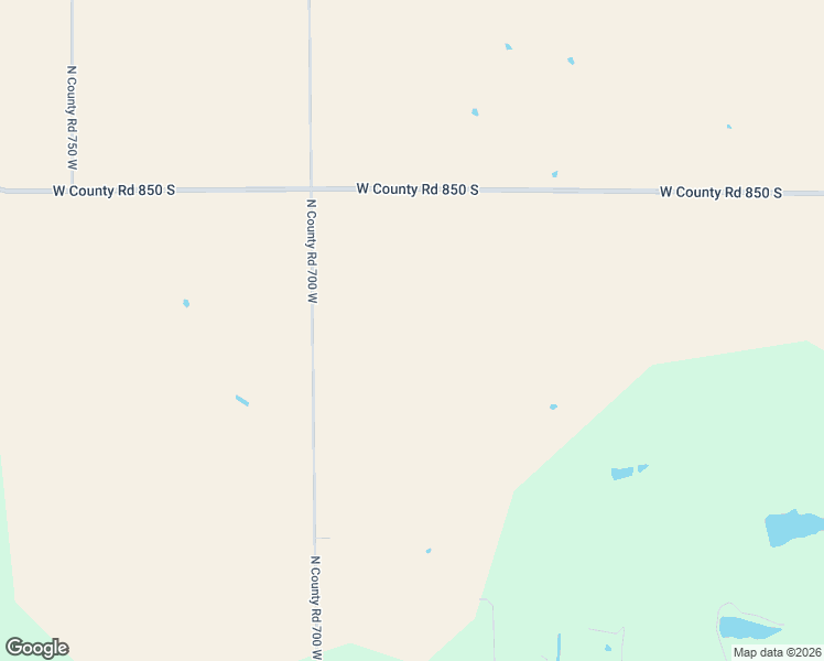 map of restaurants, bars, coffee shops, grocery stores, and more near 6120 West County Road 850 South in Paris Crossing