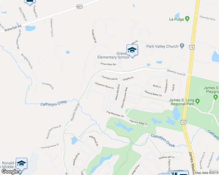 map of restaurants, bars, coffee shops, grocery stores, and more near 15453 Gossoms Store Court in Haymarket