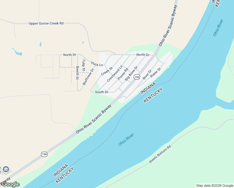 map of restaurants, bars, coffee shops, grocery stores, and more near 1965 Indiana 156 in Patriot