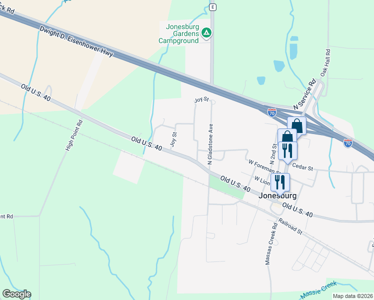 map of restaurants, bars, coffee shops, grocery stores, and more near 507 West Booneslick Road in Jonesburg