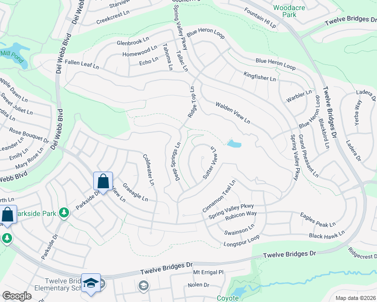 map of restaurants, bars, coffee shops, grocery stores, and more near 2365 Sutter View Lane in Lincoln