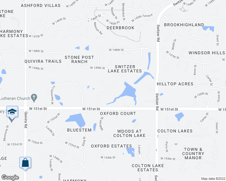 map of restaurants, bars, coffee shops, grocery stores, and more near 15001 Melrose Street in Overland Park