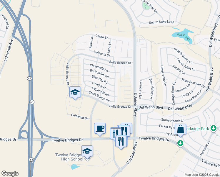 map of restaurants, bars, coffee shops, grocery stores, and more near 514 Blair Bridge Rd in Lincoln
