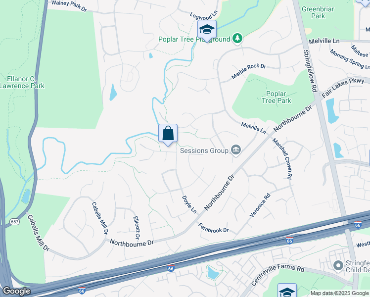 map of restaurants, bars, coffee shops, grocery stores, and more near 5080 Highbourne Lane in Centreville