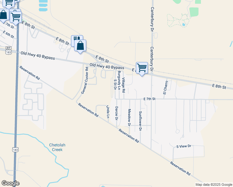 map of restaurants, bars, coffee shops, grocery stores, and more near 100-130 S Street Drive in Hays
