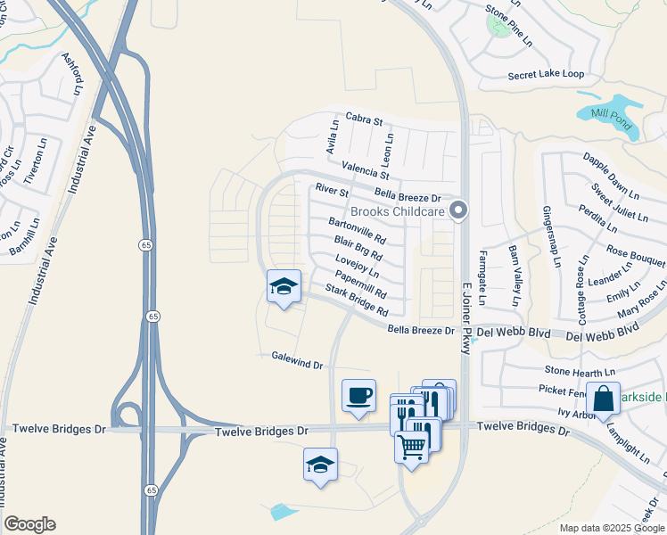 map of restaurants, bars, coffee shops, grocery stores, and more near 602 Papermill Road in Lincoln