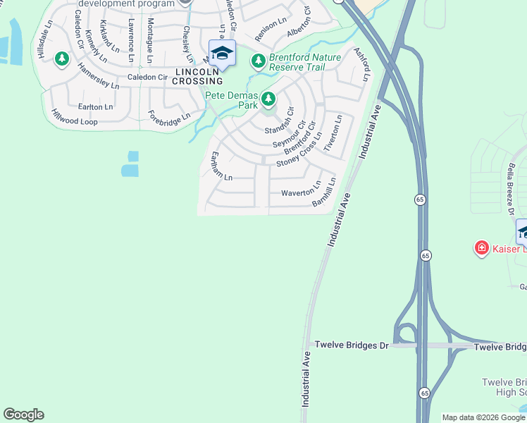 map of restaurants, bars, coffee shops, grocery stores, and more near 1313 Woodford Lane in Lincoln