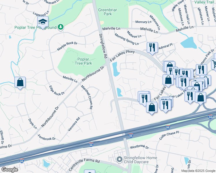 map of restaurants, bars, coffee shops, grocery stores, and more near 4668 Kearns Court in Centreville