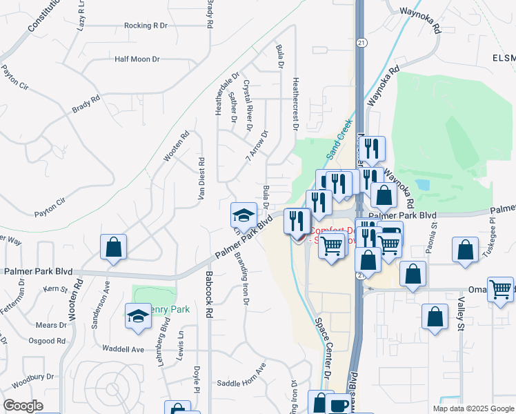 map of restaurants, bars, coffee shops, grocery stores, and more near in Colorado Springs
