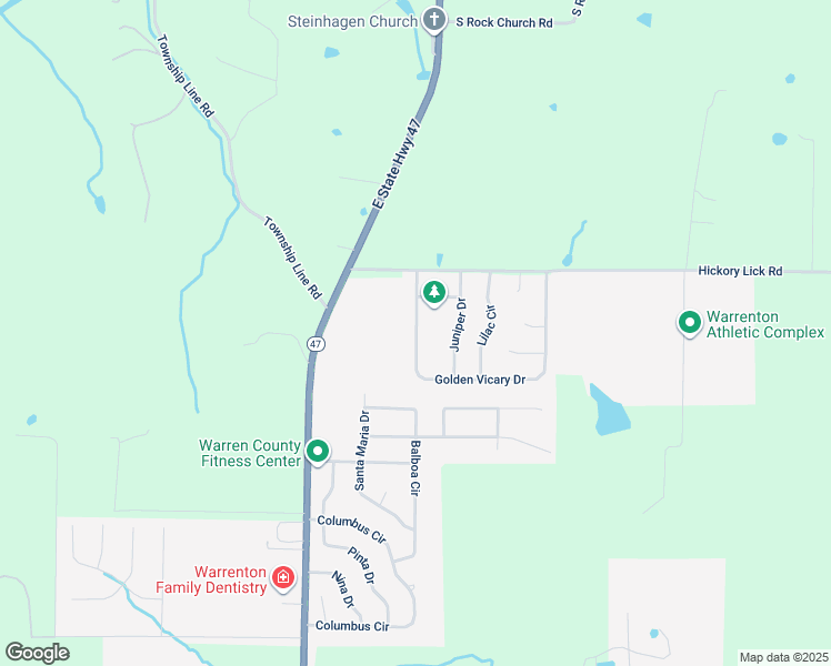 map of restaurants, bars, coffee shops, grocery stores, and more near 1200 Golden Vicary Drive in Warrenton