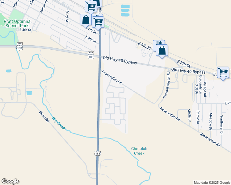 map of restaurants, bars, coffee shops, grocery stores, and more near Unnamed Road in Hays