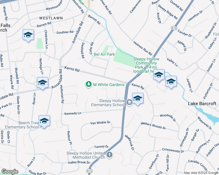 map of restaurants, bars, coffee shops, grocery stores, and more near 3303 Goldsboro Court in Falls Church